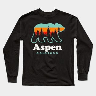 Aspen Colorado Souvenir Bear Rocky Mountains Long Sleeve T-Shirt